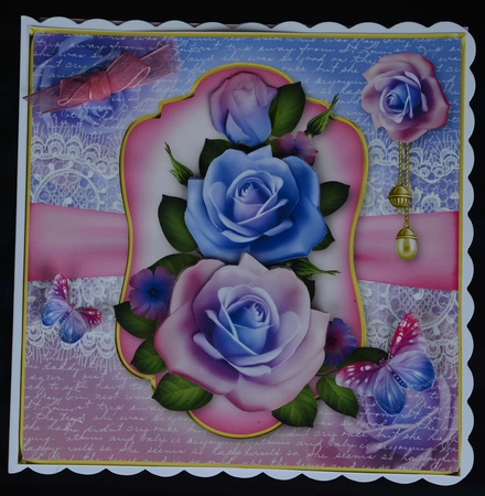 Roses and Butterflies 1 by LINDA HAMMOND