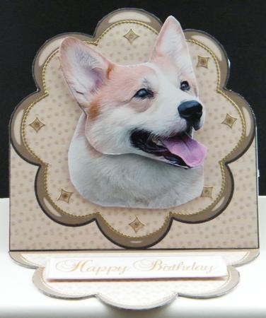 Welsh Corgi Plate Shaped Card & Stand by LINDA HAMMOND