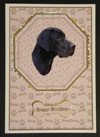 Great Dane Plate Shaped Card & Stand by LINDA HAMMOND