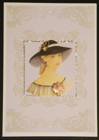 Art Deco Card Front in Cream by LINDA HAMMOND