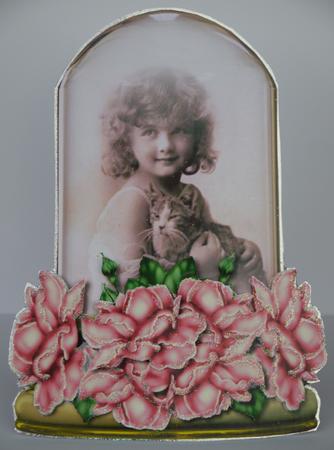 Sweet Vintage Girl & Rosesglobe by LINDA HAMMOND