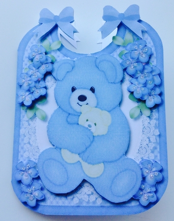 Print, Cut, and Fold , Blue Baby Bib  by Linda Scott