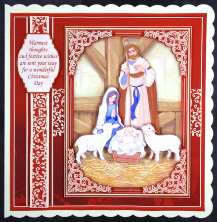 CHRISTMAS NATIVITY 7.5 or A5 Decoupage Card Kit by Linda Short