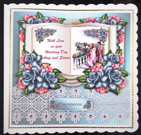 3 D Wedding Book Vintage Roses by Linda Short