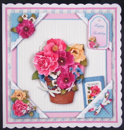 Flowers and Dragonflies - Corner Card Mini Kit by Linda Short