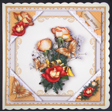 Golden Roses - Corner Card Mini Kit by Linda Short
