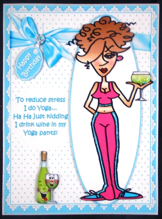Rita wine and yoga quick card by Linda Short
