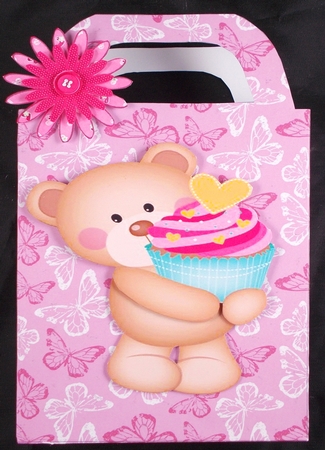 Cute Pink & Green Teddy Bears - Ten 12 x 12 Papers Set One by Linda Short