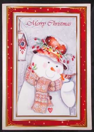 Christmas Happy Snowman Topper  by Linda Short