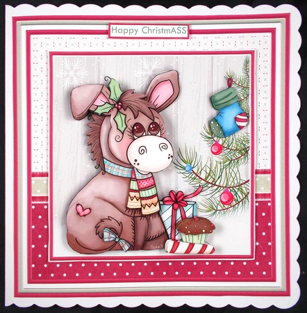 MERRY CHRISTMASS 7.5 Christmas Decoupage & Insert Mini Kit by Linda Short