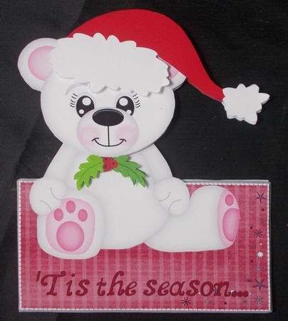 Christmas teddy - shaped card by Linda Short