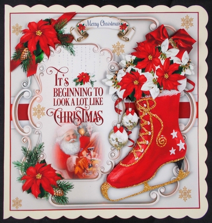 Poinsettia Christmas Skate Mini Page Kit by Linda Short