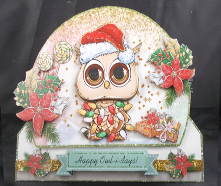 Happy Owl-i-days Shaped Tent Card Kit-2 by Linda Short