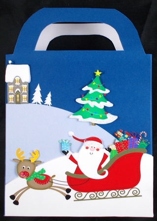 Santa delivering pressies gift bag by Linda Short