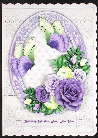 Purple Roses & Butterflies  A5 Mini Kit by Linda Short