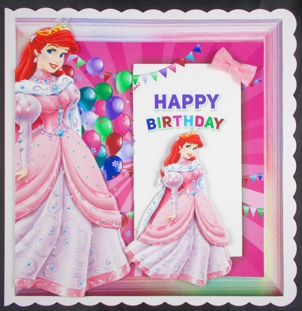 pretty princess in Rainbow frame with balloons 8x8 by Linda Short