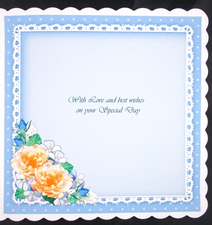 A Touch of Elegance Flowers, Pearls and Lace 8x8 matching insert by Linda Short