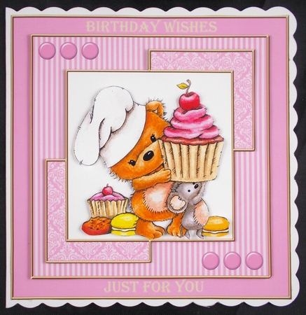 Cute Critters N Cupcakes Birthday Topper by Linda Short