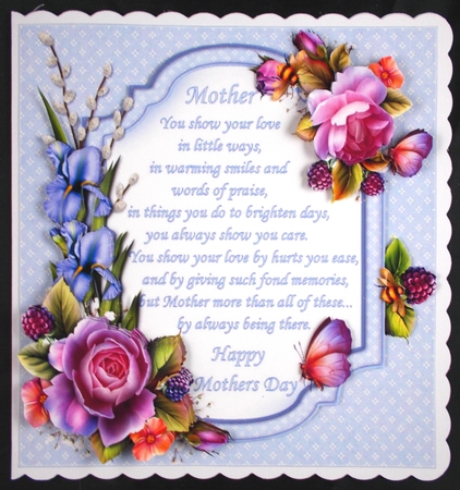 8x8 Mothers day verse with English roses mini kit by Linda Short