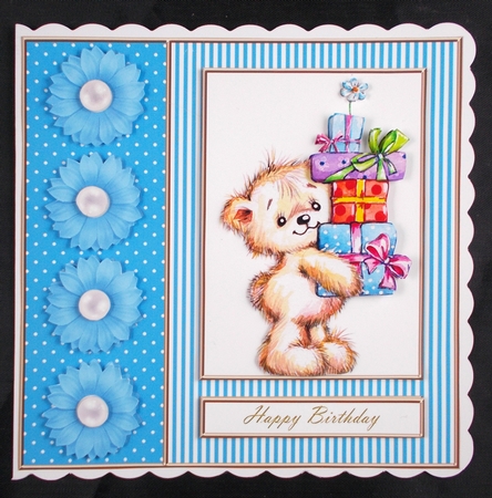 Cute Teddy Bear Birthday Topper by Linda Short