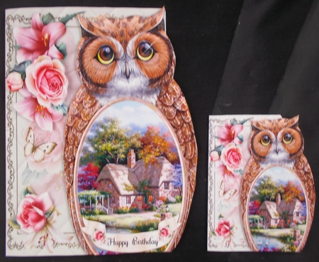 Owl Shaped Cottage Scene Mini Page Kit by Linda Short