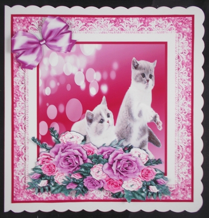 Sweet Kittens & Roses - 8x8 Mini Kit by Linda Short