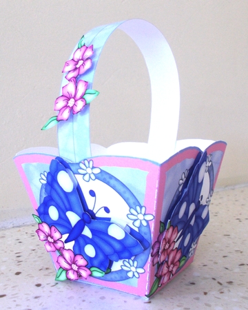 EASTER BASKET 1 - PURPLE BUTTERFLIES by Linda Short