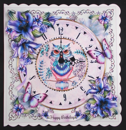 Vintage Owl Clock Mini Page Kit by Linda Short