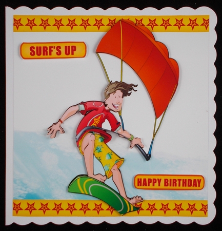 Kite Surfer Dude 7x7 Quick Card by Linda Short