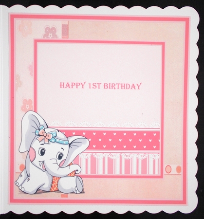 Baby elephant 7x7 card by Linda Short