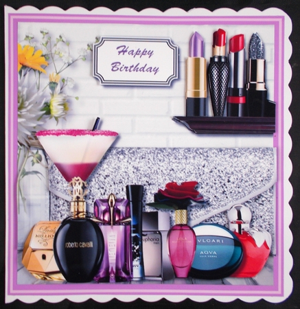 Perfume, lipstick and evening bag by Linda Short