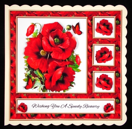 Wishing You A Speedy Recovery Poppies Topper - Card One by Linda Short