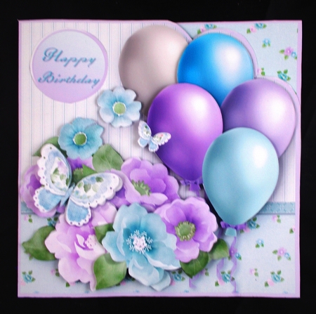 Butterfly Posy - Balloons Card Mini Kit by Linda Short