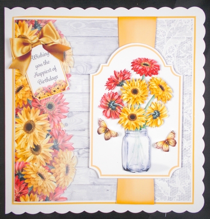 Mason Jar of Flowers 3 by Linda Short