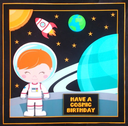 Spaceman & Blue Planet 8x8 by Linda Short