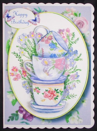 Stack Of Teacups by Linda Short