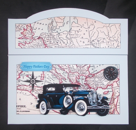 Bright Blue Vintage Car Mini Kit by Linda Short
