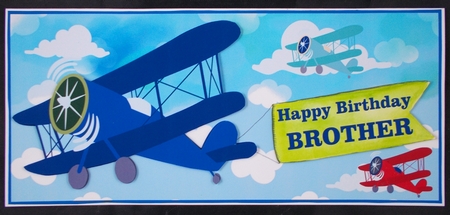 Large Birthday fly pass card front by Linda Short