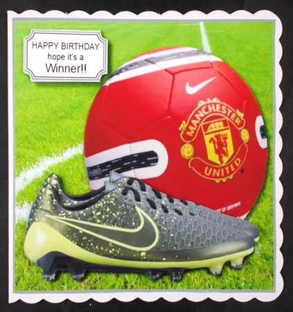 Man United card topper by Linda Short