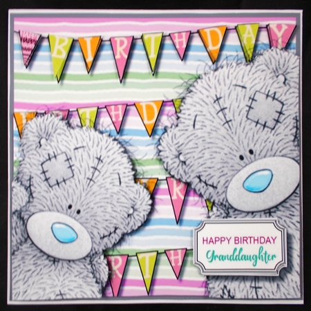 Tatty teddy birthday bunting by Linda Short