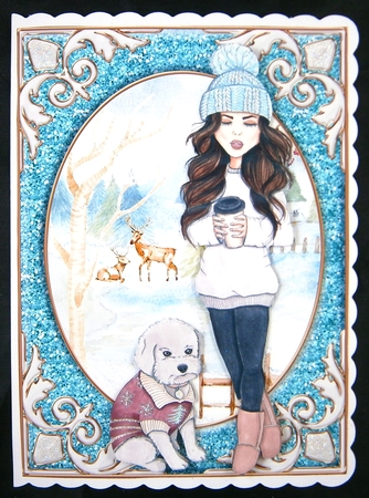 2 Christmas just a girl and her dog card fronts 2 by Linda Short