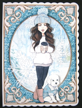 2 Christmas just a girl and her dog card fronts 2 by Linda Short