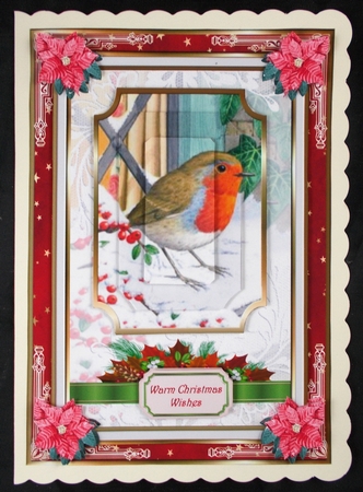 Christmas Robin Vintage Decoupage Topper 2 by Linda Short