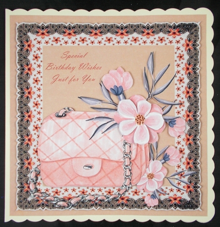 3 Floral bag card fronts/toppers by Linda Short