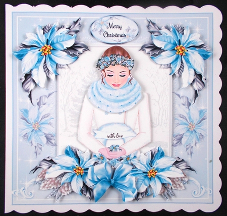 Blue Poinsettia Christmas Mini Page Kit    by Linda Short