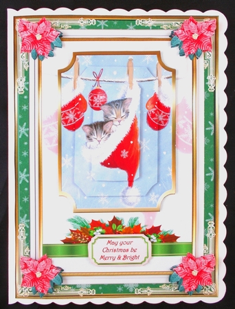 Christmas Snuggles Decoupage Topper 1 by Linda Short