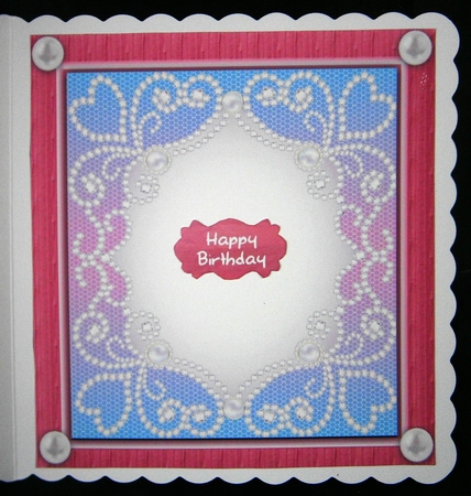 Beautiful Bling & Pink Wood Frame Insert Blank 8x8 by Linda Short