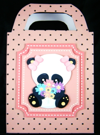 4 Cute floral panda toppers by Linda Short