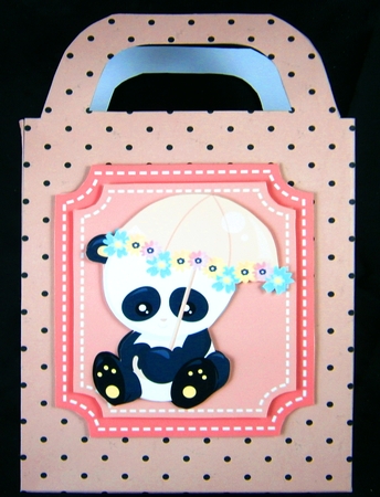 4 Cute floral panda toppers by Linda Short