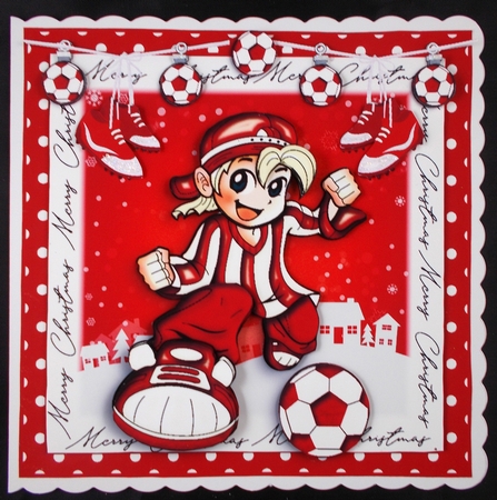 Christmas Football Crazy in Red by Linda Short